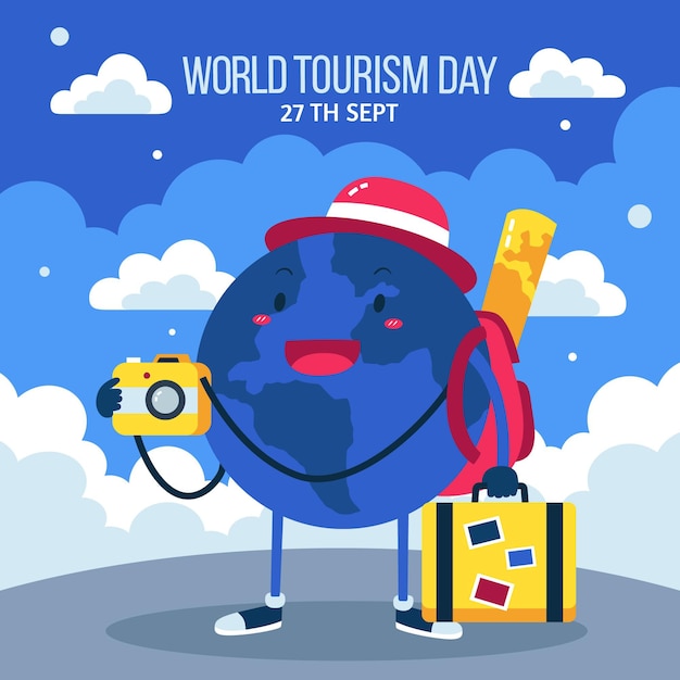 Vector flat world tourism day background