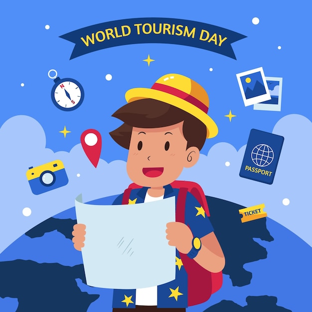 Vector flat world tourism day background