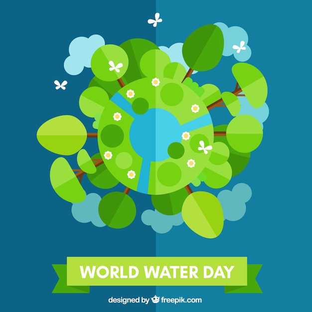 Flat World Water Day background