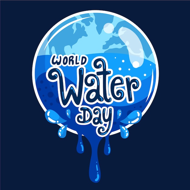 Flat world water day illustration