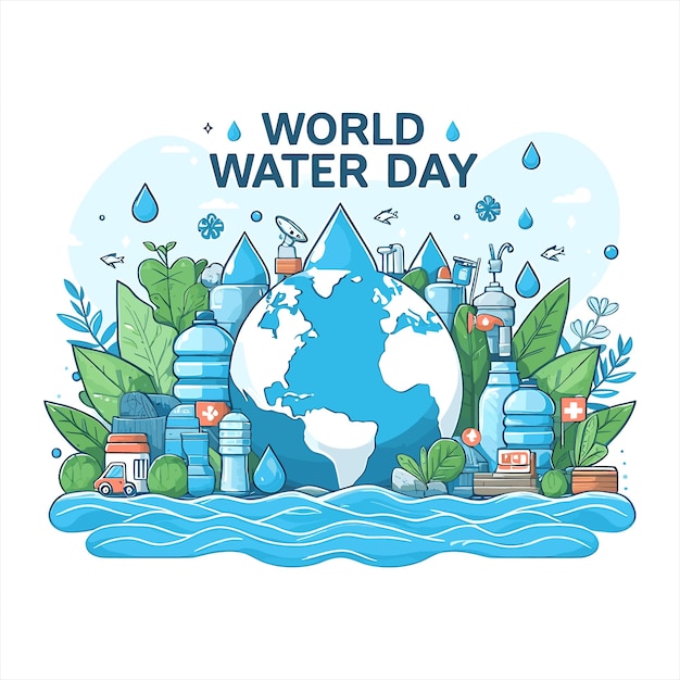 Flat World Wildlife Day vector illustration with poster background