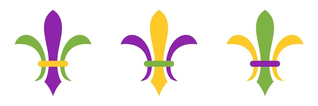 Fleur De Lis in flat style isolated