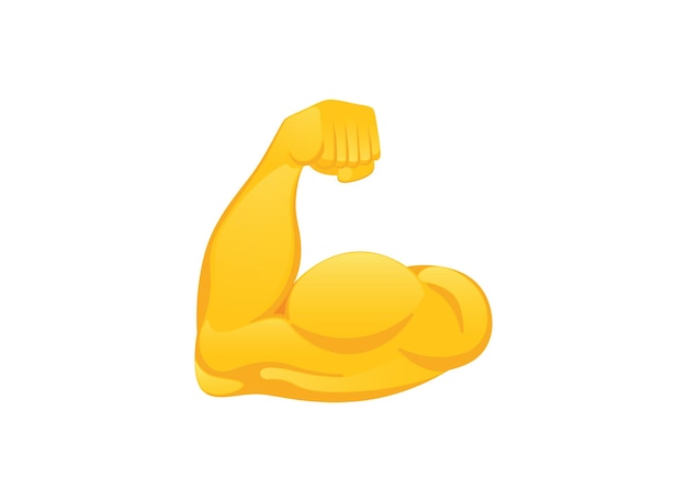 Flexed biceps icon Hand gesture emoji vector illustration