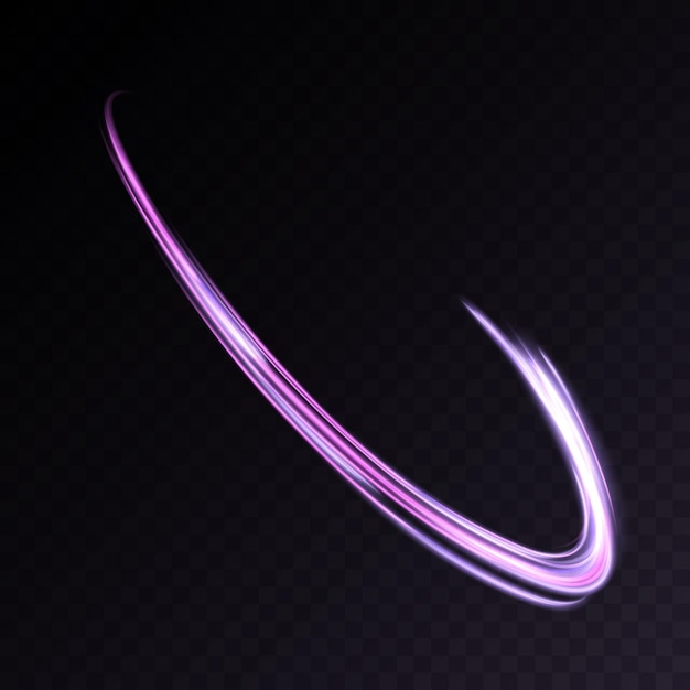 Flickering purple neon light effect. Curve line light effect for web design, gaming industry.