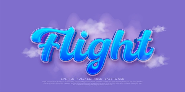 Flight 3d text style effect template