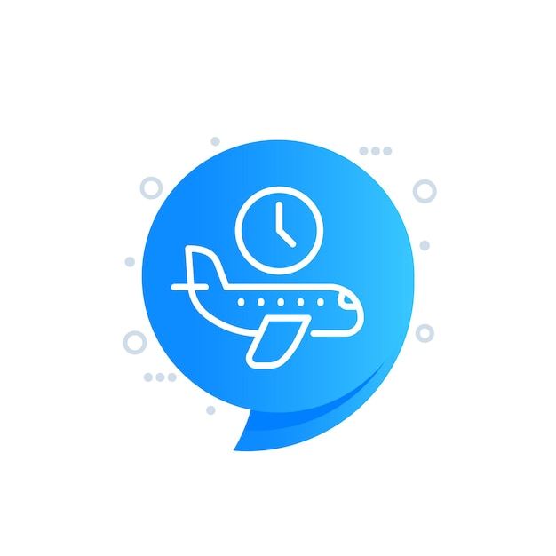 Flight time or delay line icon vector