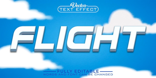 Flight White Editable Text Effect Template