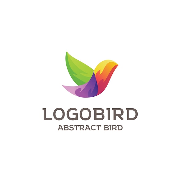 Vector fliying bird colorful logo design illustration