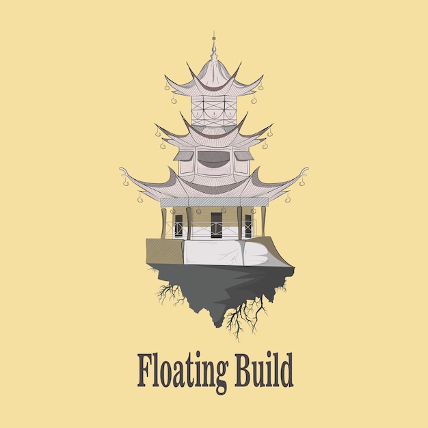 Floating building illustration