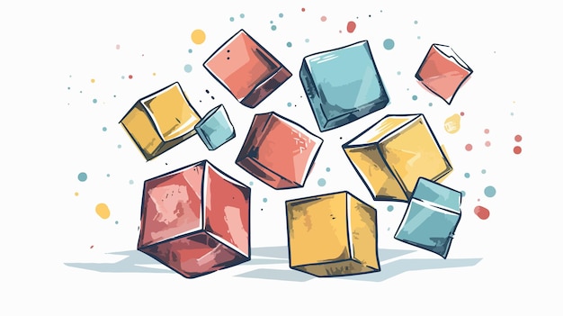 Floating Cubes Innovation and Creativity Concept