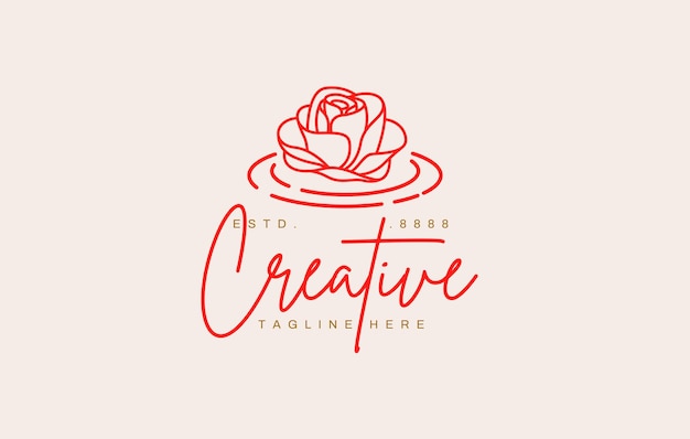 Floating flower blossom logo design template