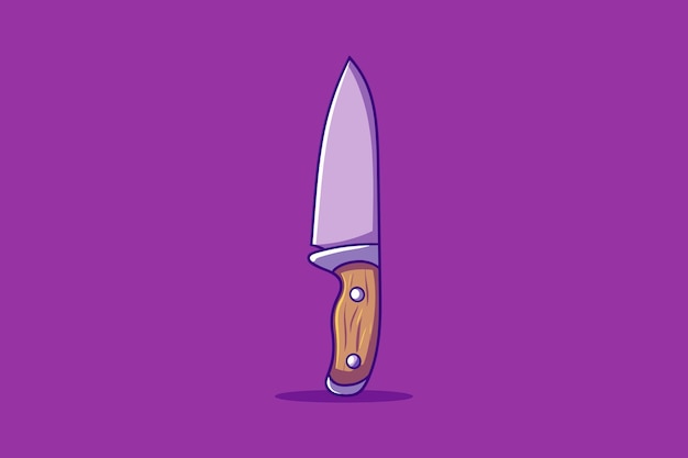 Vector floating knife cartoon vector icon illustration food object icon concept isolated vector