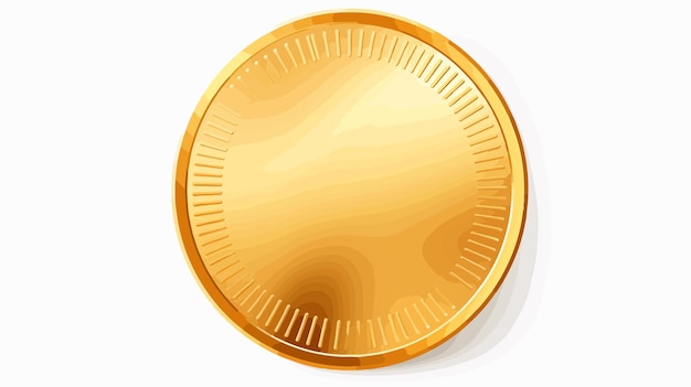 Floating One Gold Coin on Transparent White Background