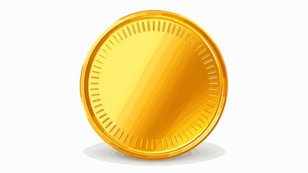 Floating One Gold Coin on Transparent White Background