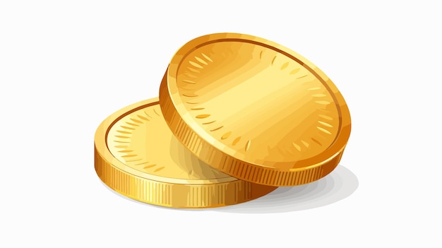 Floating One Gold Coin on Transparent White Background