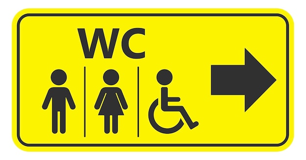 Floor icon Man and woman icon people with disabilities minimal design Toilet line icon outline vector sign linear style pictogram WC symbol vector logo illustration