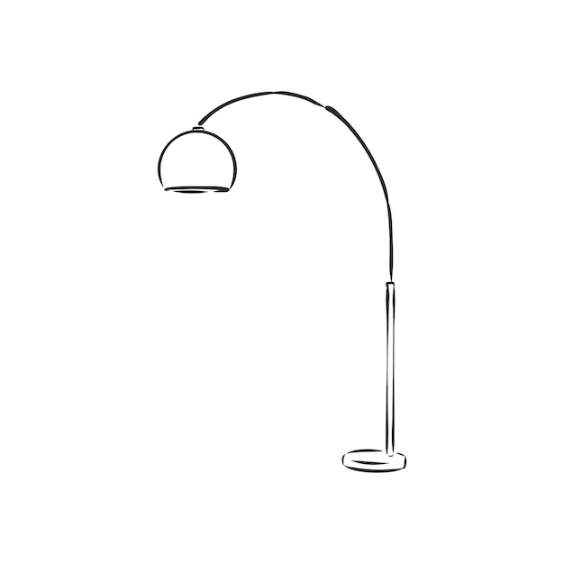 Floor lamp sketch vector illustration the object for the interior