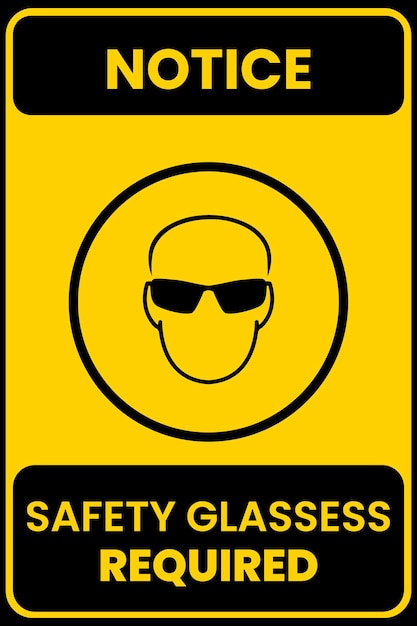 Floor Sign Safety Glasses Required