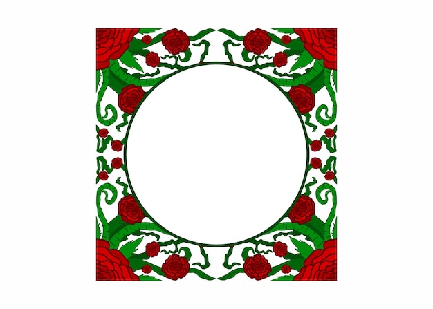 Flora and Rose Ornament Frame Border Vector For Decoration Design