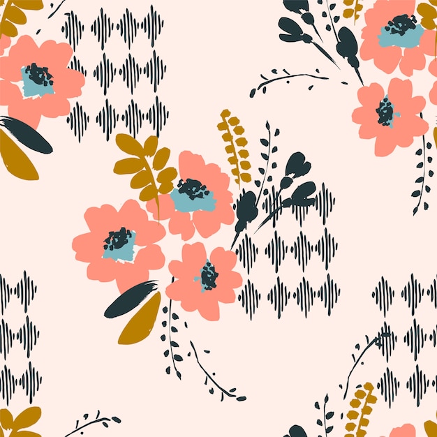 Floral abstract seamless pattern