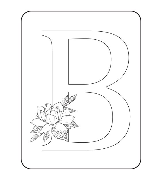 Vector floral alphabet letter d with hand drawn flowers and leaves for wedding invitation greeting card