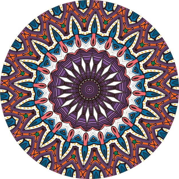 Floral Art Mandala. Ethnic Design With Colorful Ornament. Arabesque Medallion