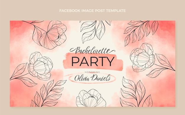 Floral bachelorette party facebook post