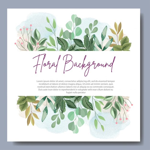 Floral Background Design with Beautiful Leaves