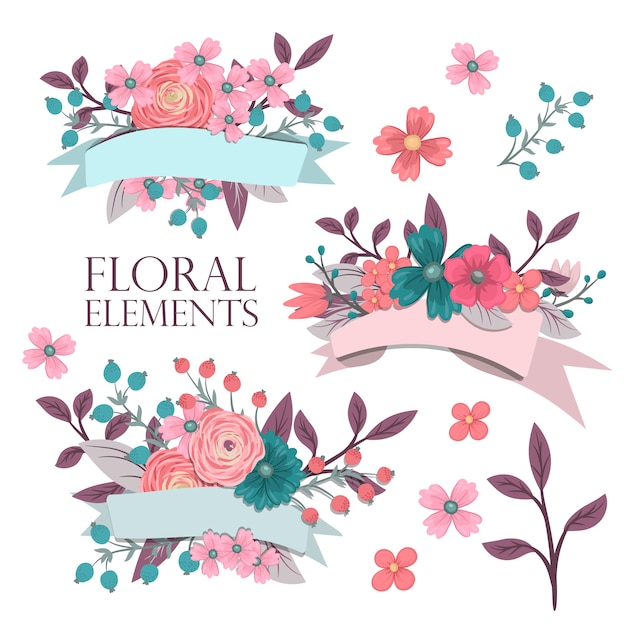 Floral background design with berries