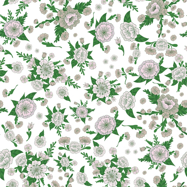 Floral Background. Flowers Seamless Pattern