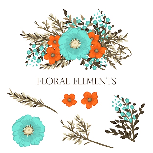 Floral background set