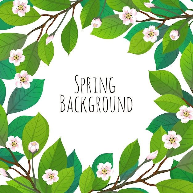 Floral background. Spring and summer design element. Banner template.