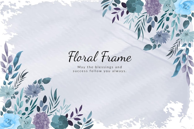 Floral background template with beautiful flower's and leave's watercolor free Vector