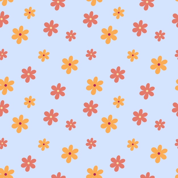 Floral background Vector seamless pattern flowers