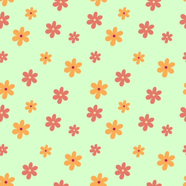 Floral background Vector seamless pattern flowers