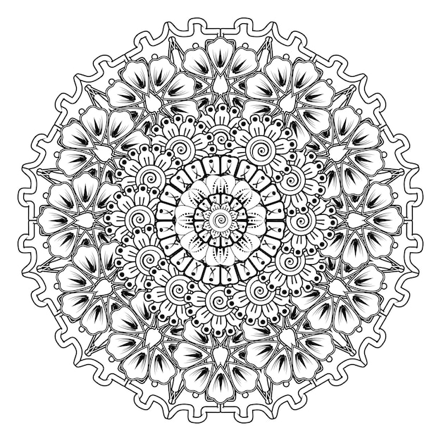 Floral Background with mehndi flower. Decorative ornament in ethnic oriental style, doodle ornament,