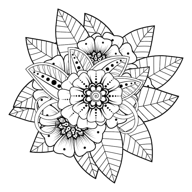 Floral Background with mehndi flower. Decorative ornament in ethnic oriental style, doodle ornament,