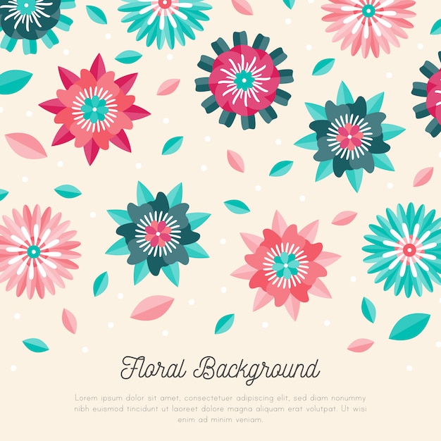 Floral background with paper flowers