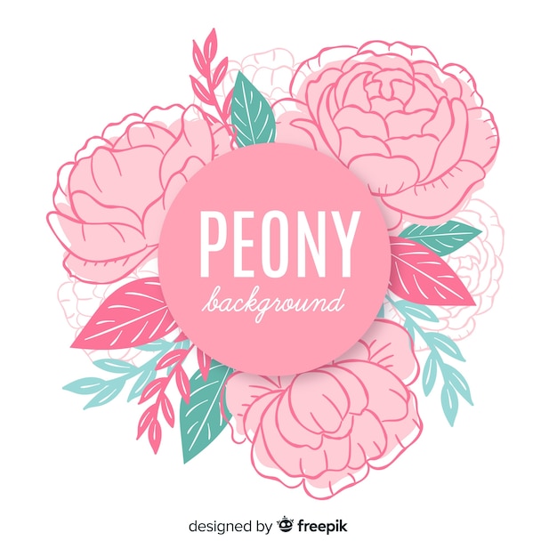 Vector floral background with peony concept