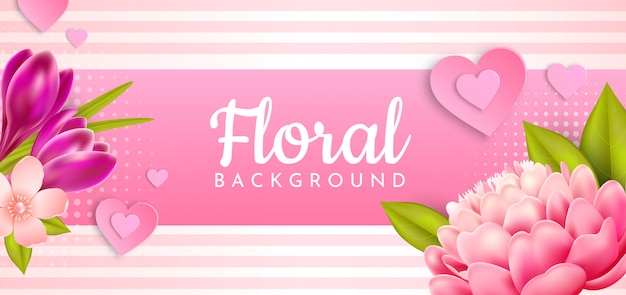 Floral background with realistic flowers.