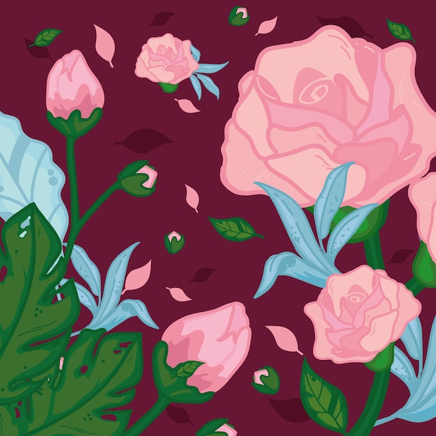 Floral background with roses