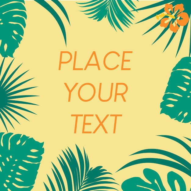 Floral background with tropical green leaves