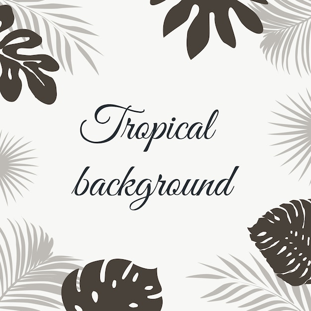 Floral background with tropical leaves