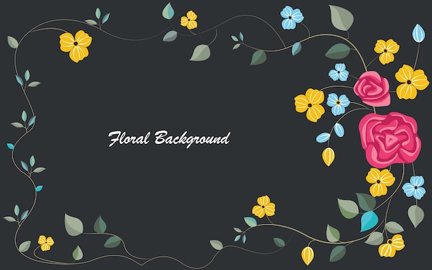 Floral banner background with text Vector illustration