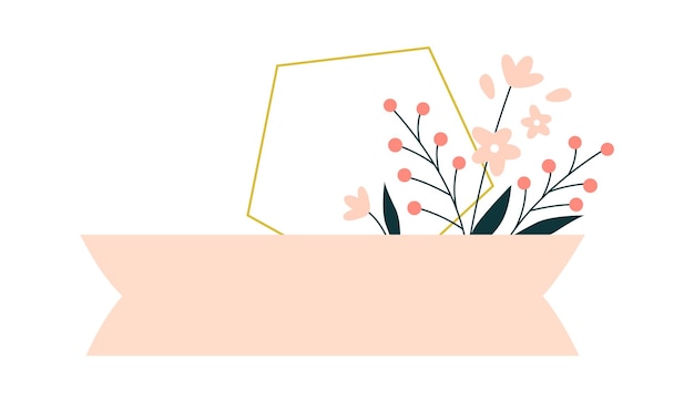 Vector floral banner strip