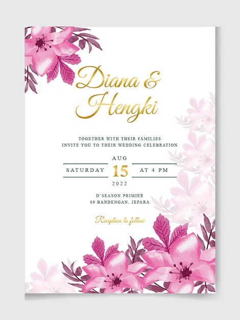 Floral beautiful wedding invitation card