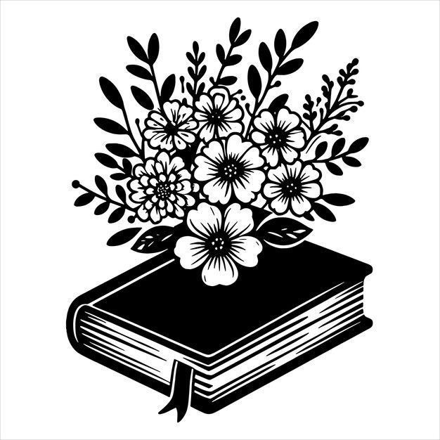 Vector floral book svg