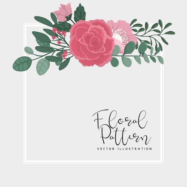 Floral border background - pink flower border