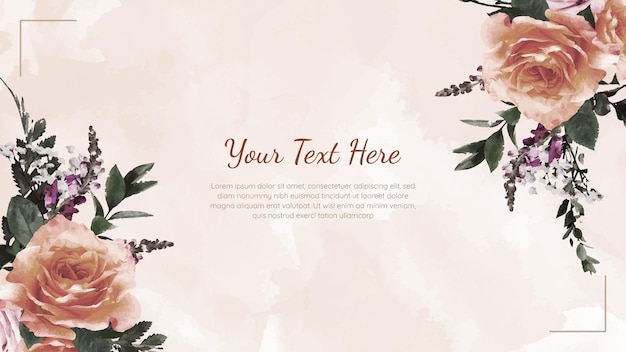 Floral border frame card template used as web background banner