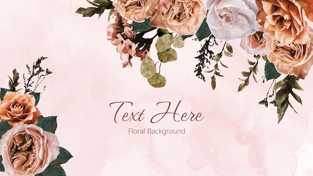 Floral border frame card template used as web background banner